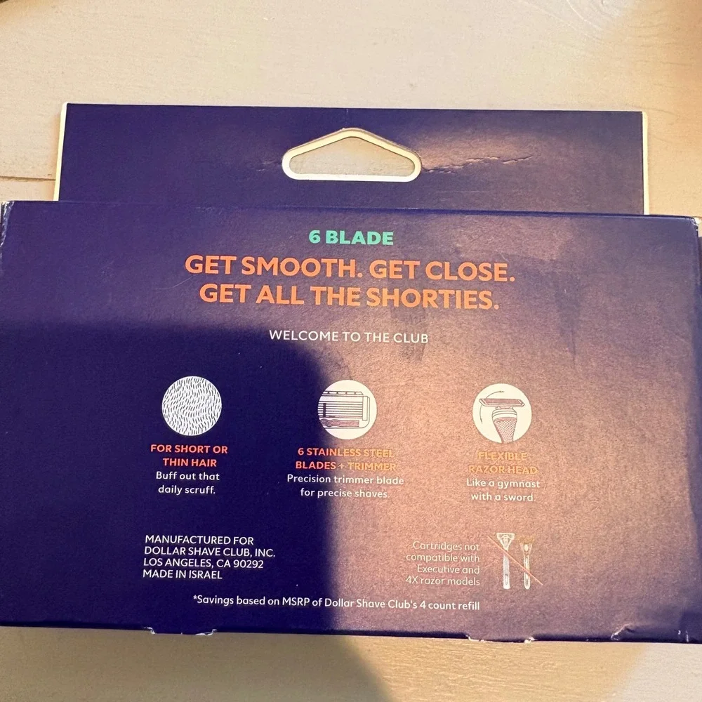 Dollar Shave Club Razor Refill Cartridges 12 Count 6 Blade NEW Grooming Care